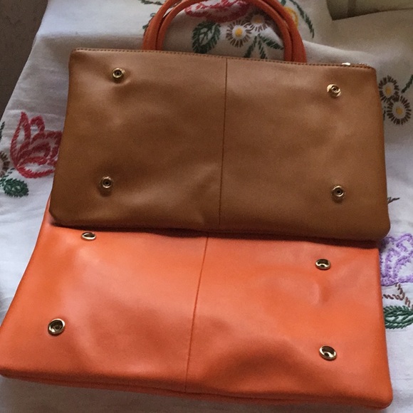 NWOT Two Tone Leather Handbag - Picture 3 of 4